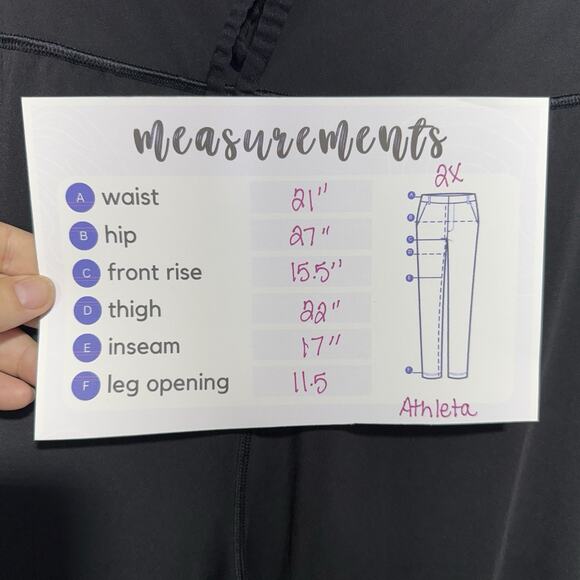 Athleta Ultimate Crop Pants Women’s 2X Black Drawstring Waist Zip Pockets - Picture 7 of 7